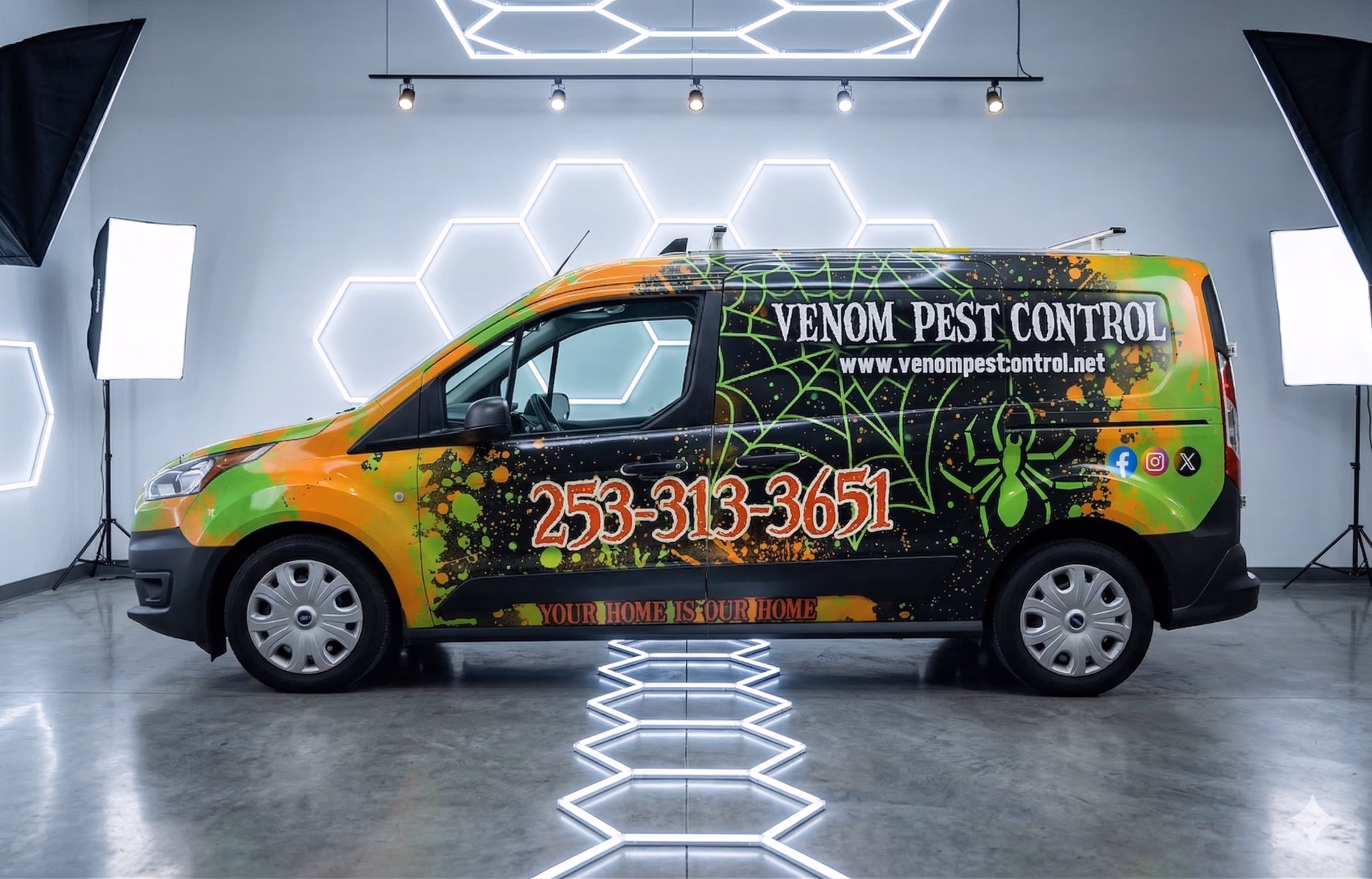 Venom Pest Control vehicle wrap in  Olalla, WA