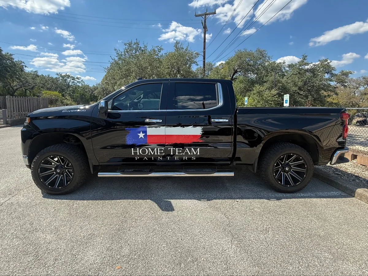 Spot graphics on a Chevrolet Silverado truck in San Antonio, TX