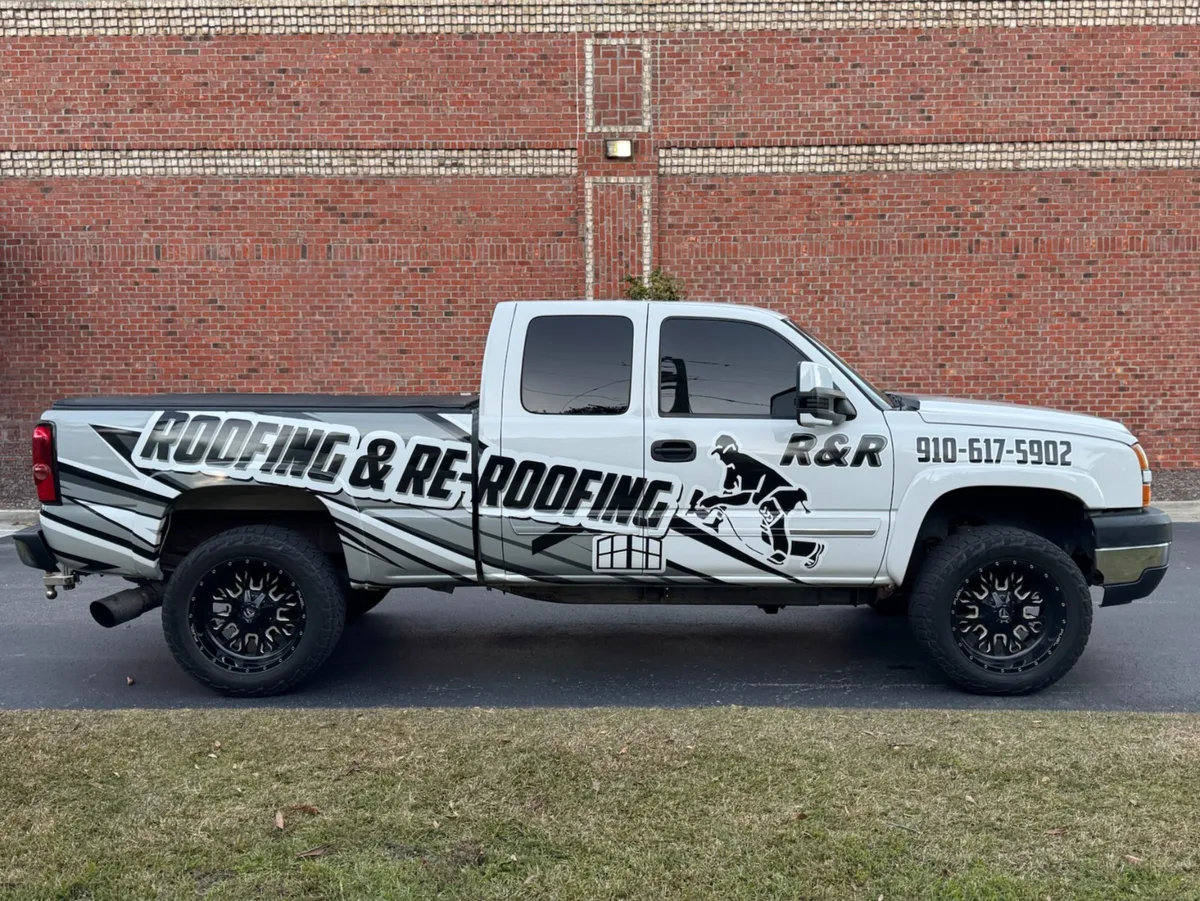 Partial wrap on a Chevrolet Silverado truck in Wilmington, NC