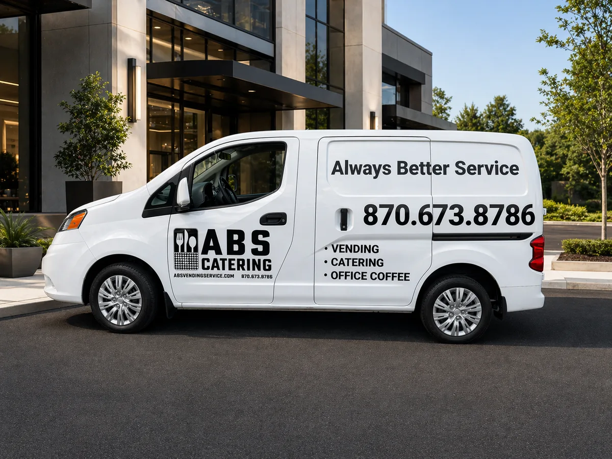 Spot graphics on a Nissan NV200 van in Stuttgart, AR