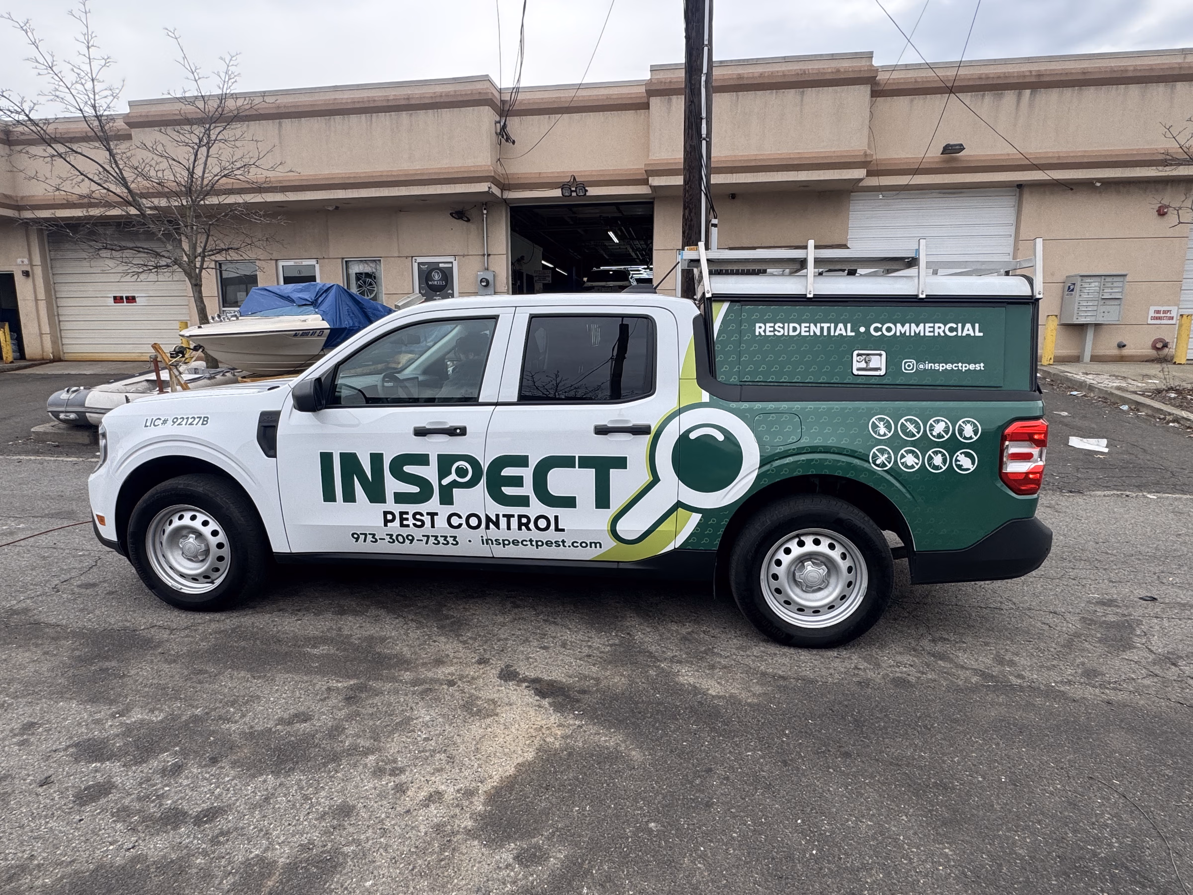 Inspect Pest Control vehicle wrap in Asbury Park, NJ