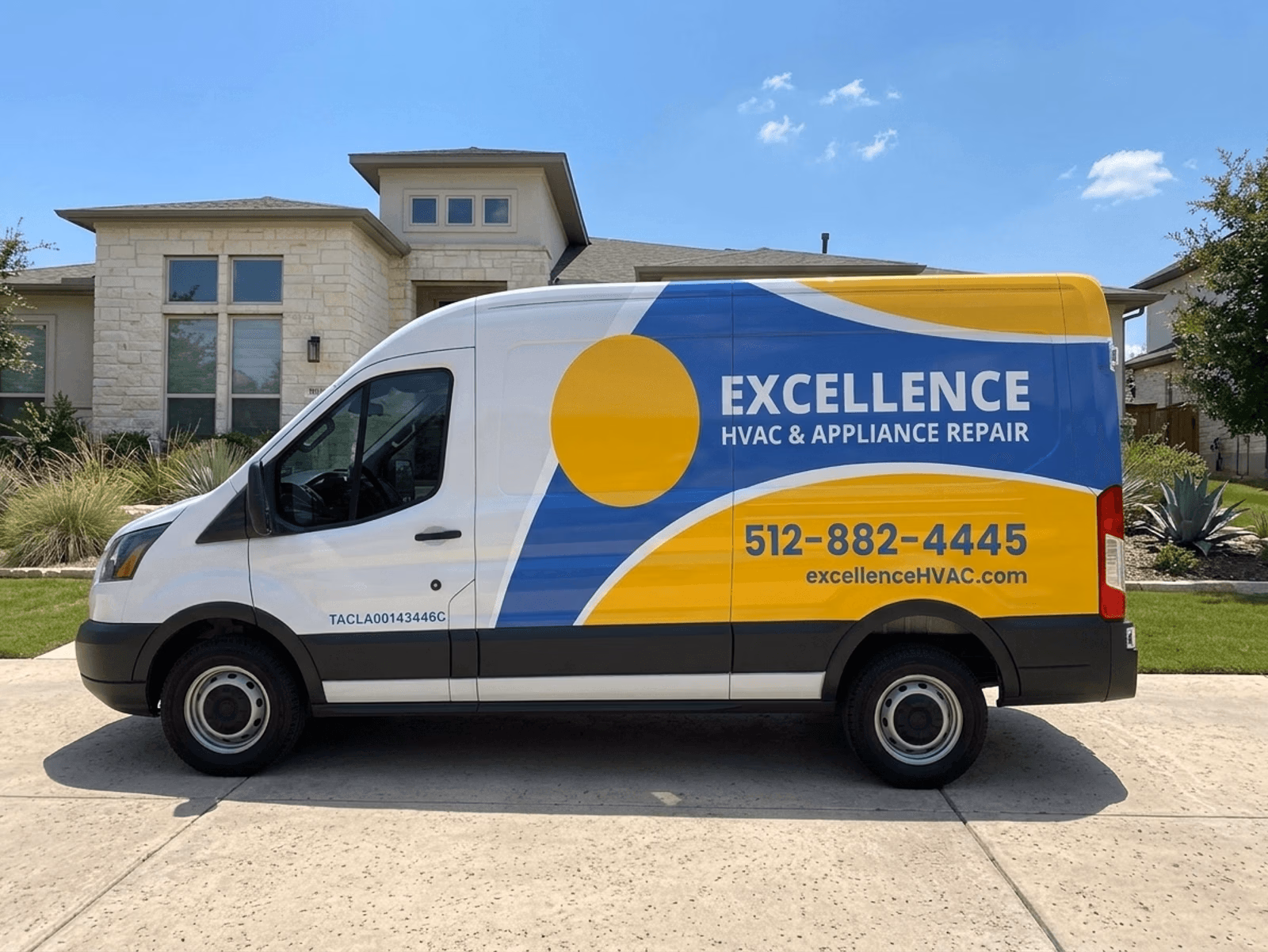 Excellence HVAC & Appliance Repair vehicle wrap in Leander, TX