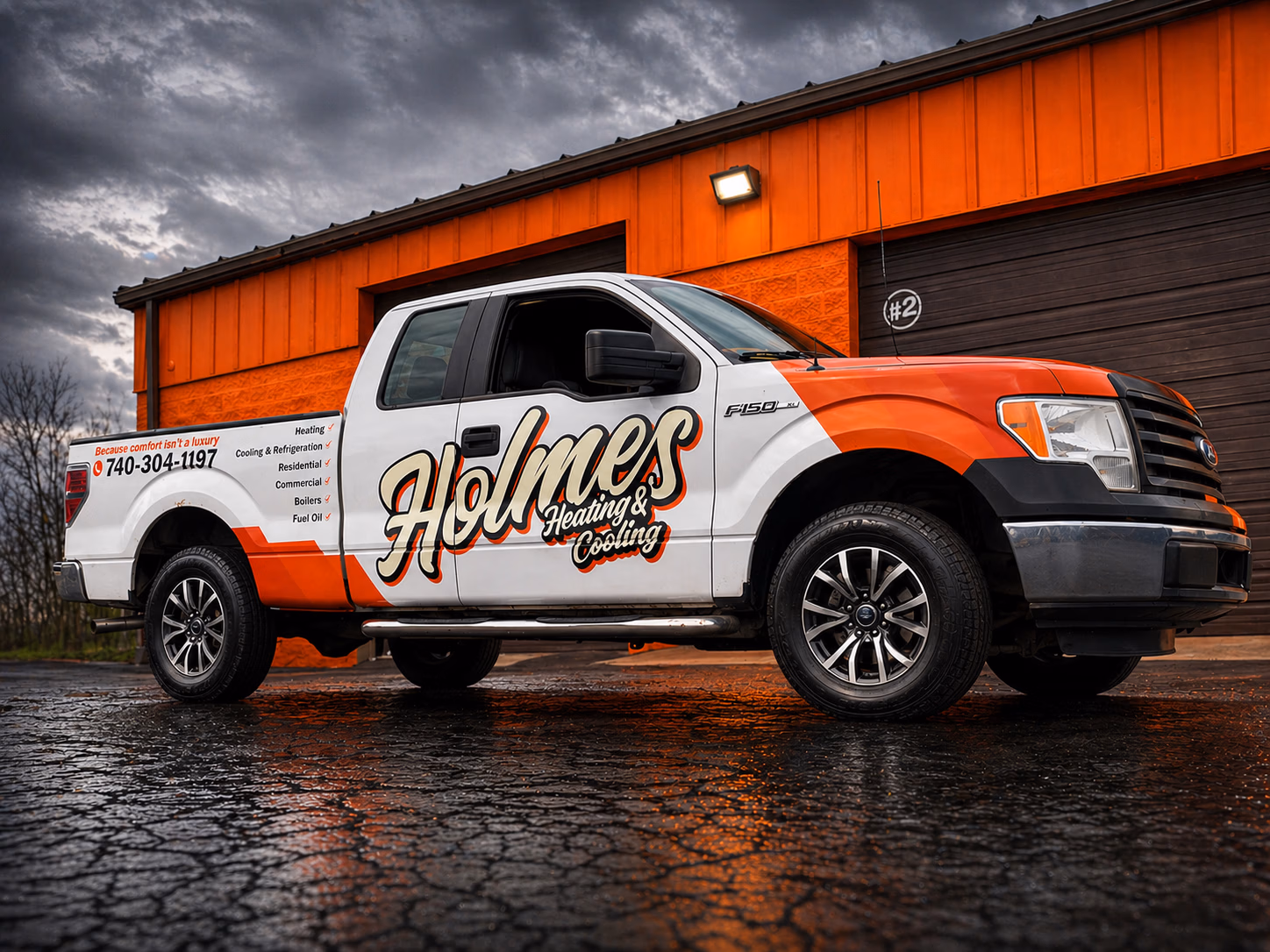 Holmes Heating & Cooling vehicle wrap in Lancaster, OH