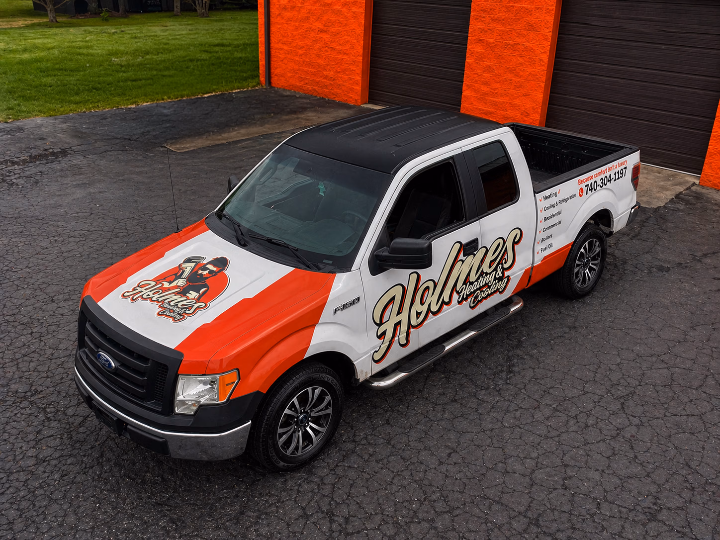 Holmes Heating & Cooling vehicle wrap in Lancaster, OH