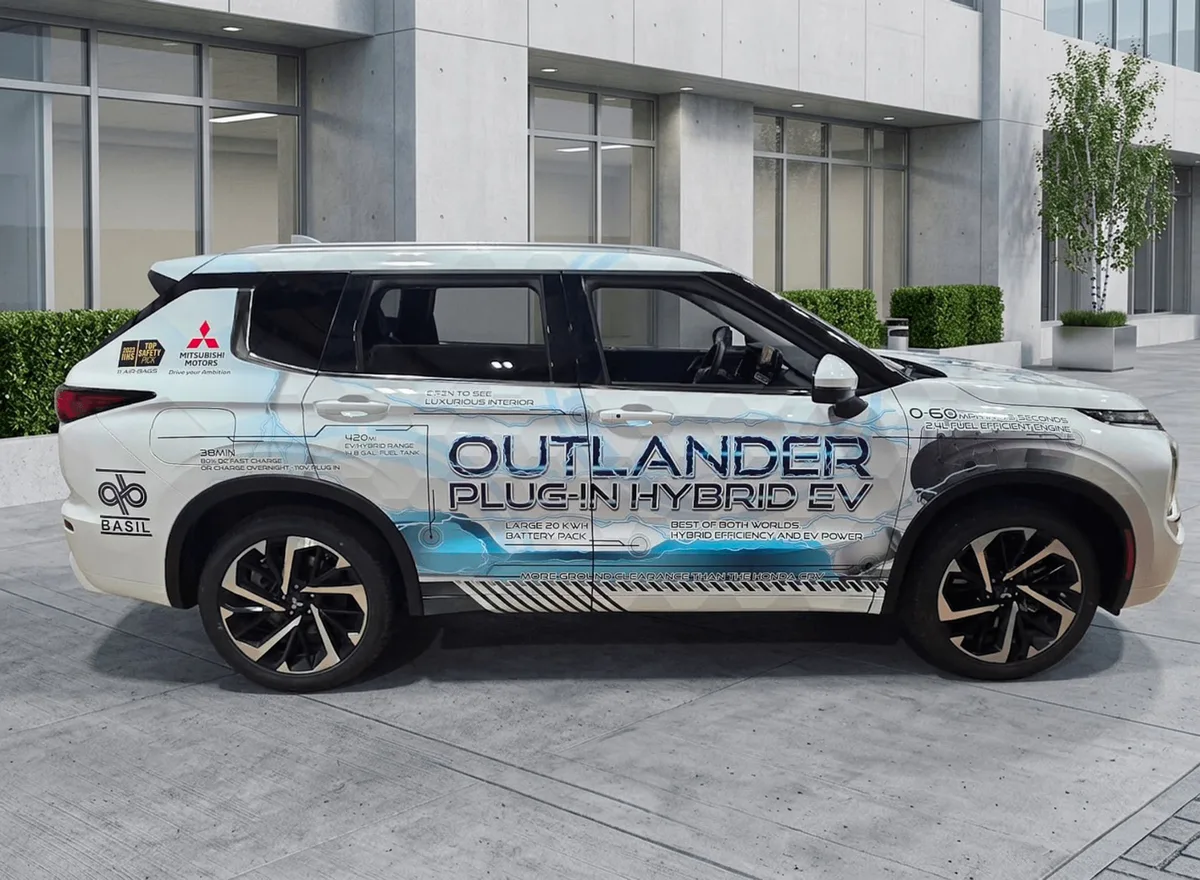 Full wrap on a Mitsubishi Outlander Plug-In Hybrid EV SUV in Buffalo, NY