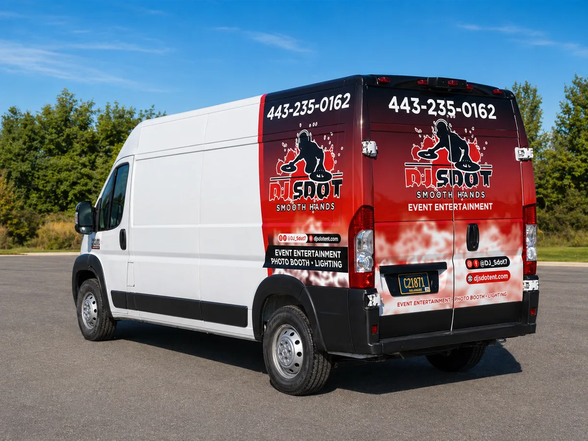Partial wrap on a RAM Promaster 1500 van in Bear, DE