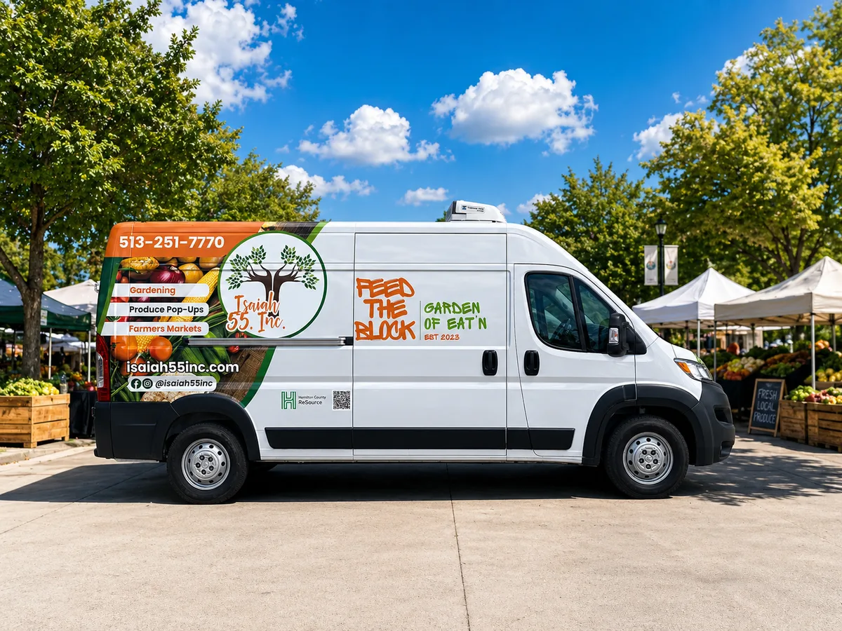 Partial wrap on a RAM ProMaster van in Cincinnati, OH
