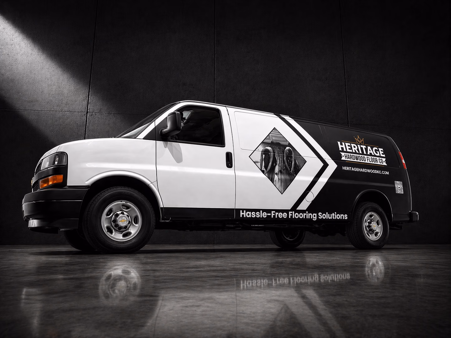Heritage Hardwood Floor Co. vehicle wrap in Independence, MO