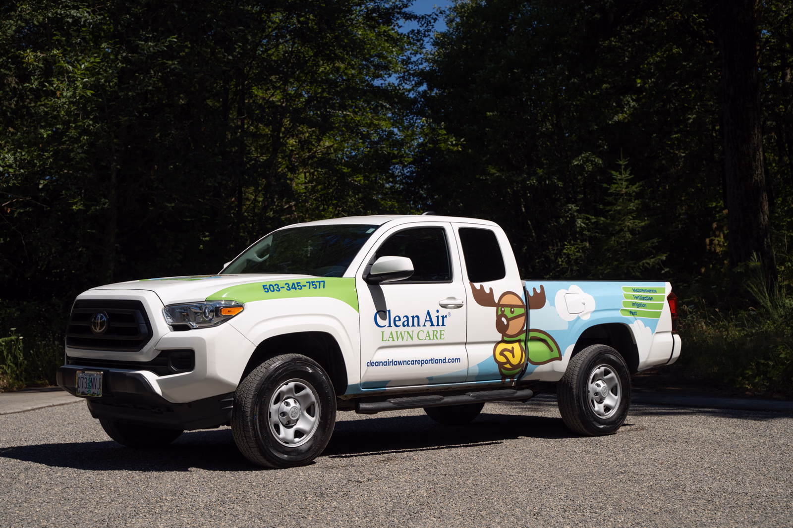 Clean Air Lawn Care vehicle wrap in Portland, OR