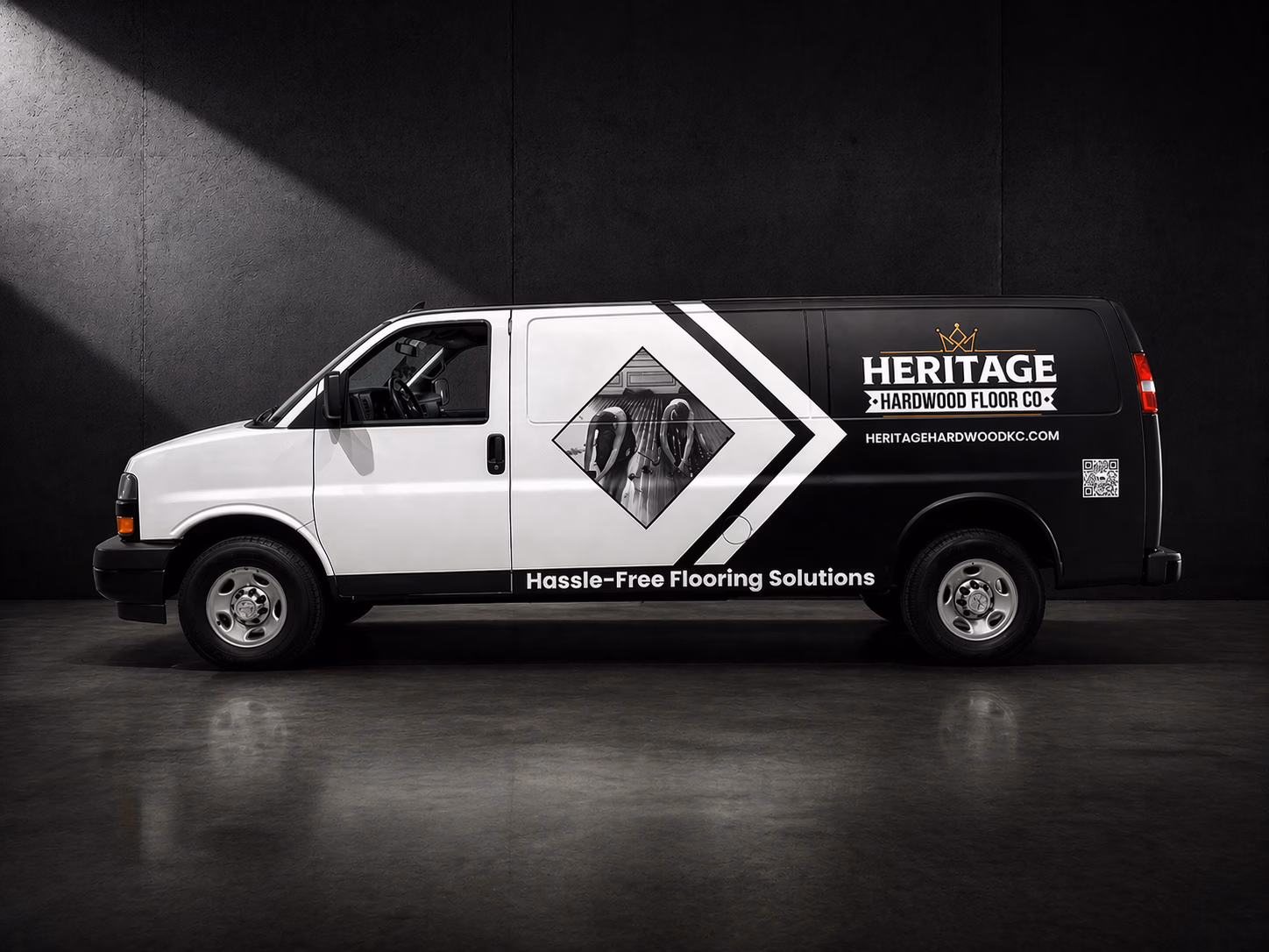 Heritage Hardwood Floor Co. vehicle wrap in Independence, MO