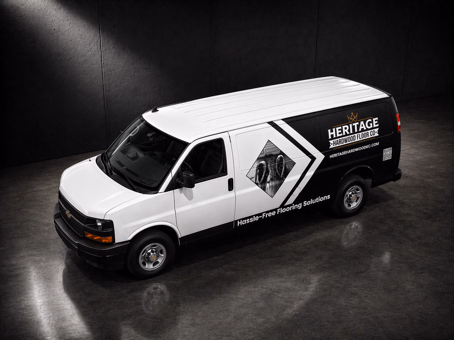 Heritage Hardwood Floor Co. vehicle wrap in Independence, MO