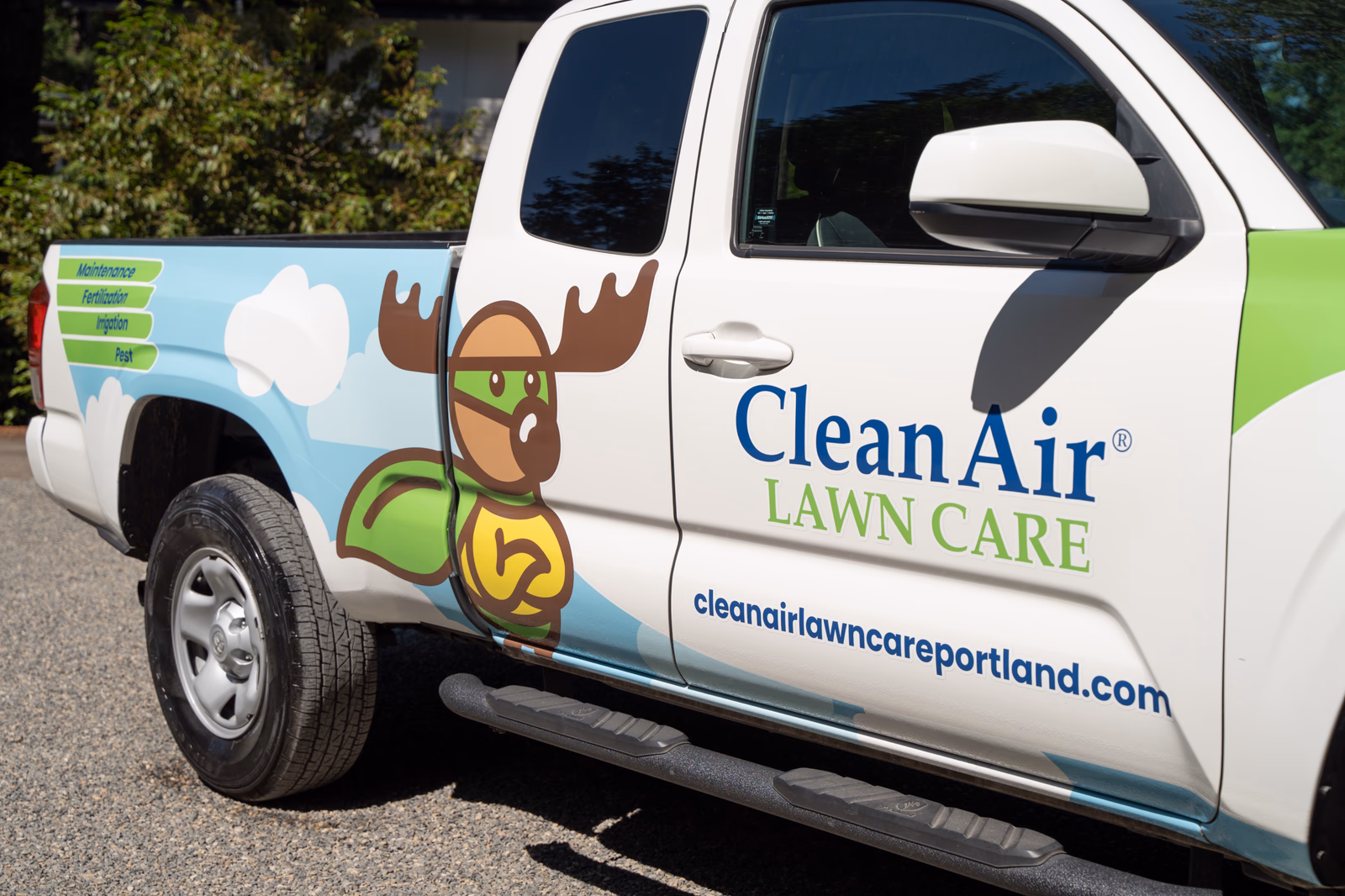 Clean Air Lawn Care vehicle wrap in Portland, OR