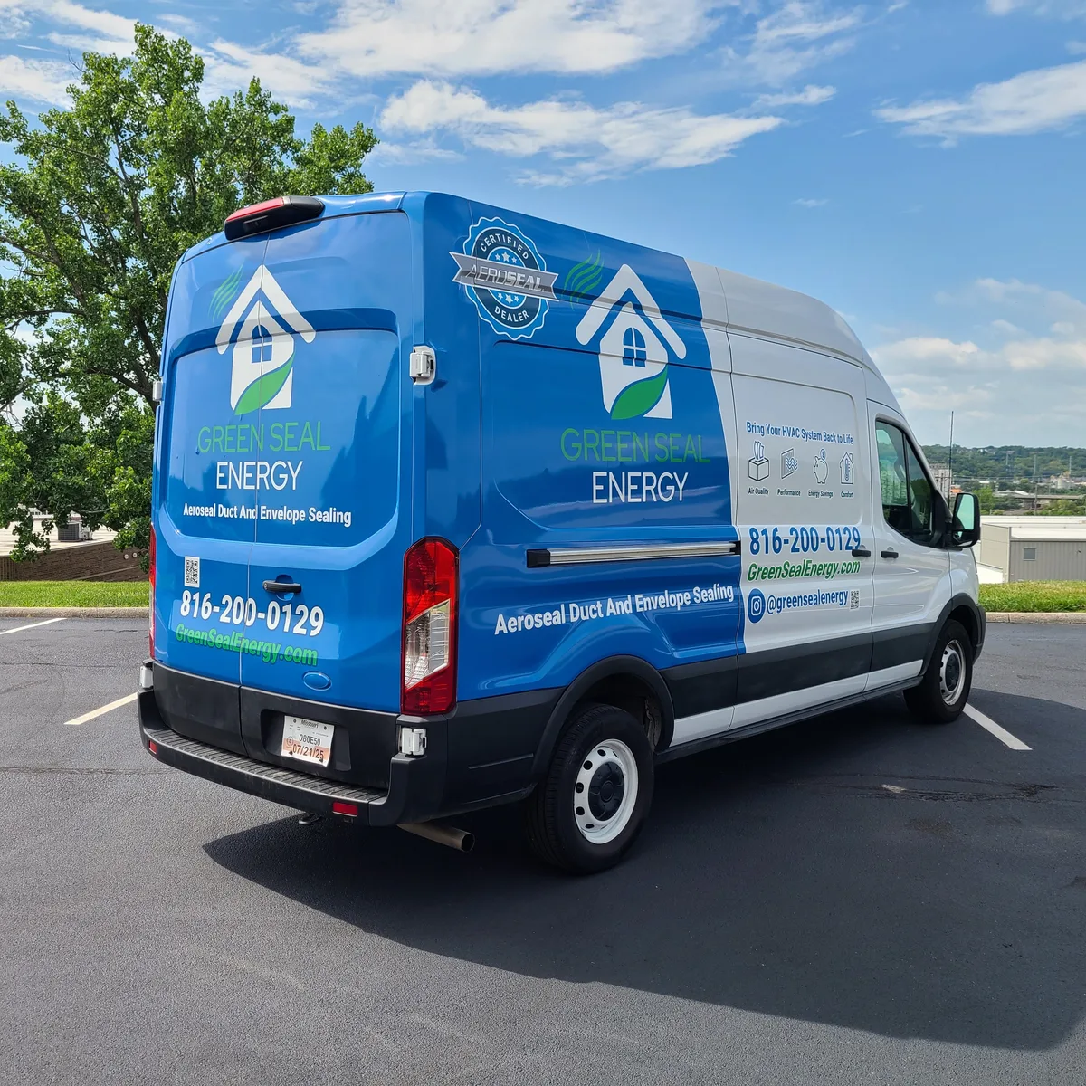 Partial wrap on a Ford Transit van in Shawnee Mission, KS