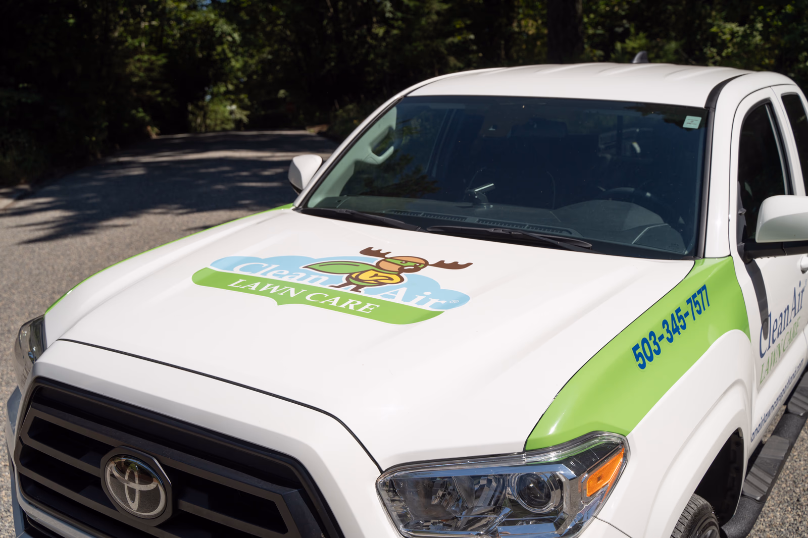 Clean Air Lawn Care vehicle wrap in Portland, OR