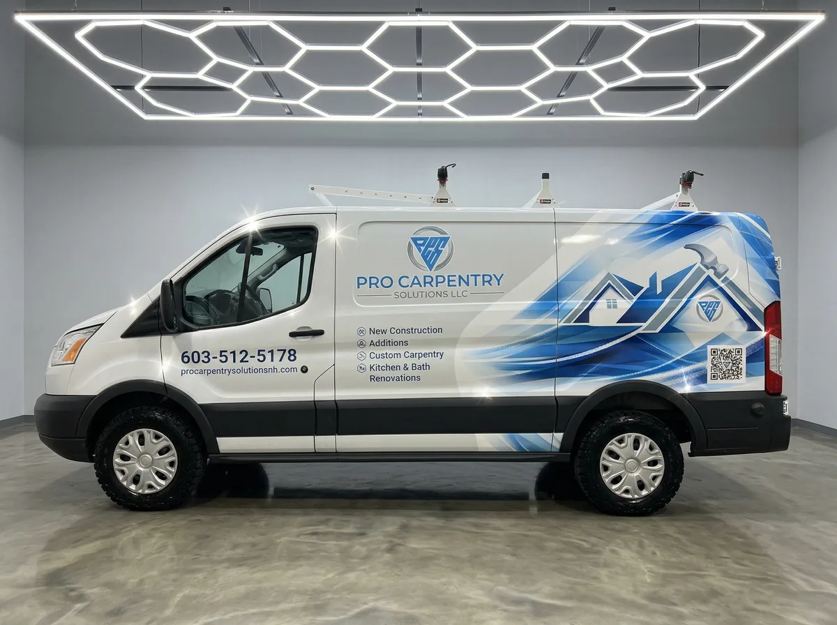 Partial wrap on a Ford Transit van in Derry, NH