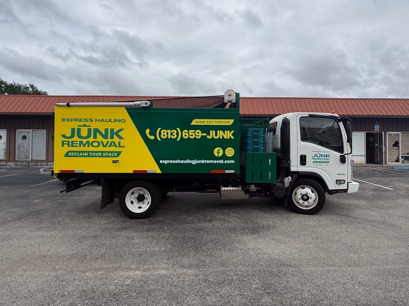 Express Hauling Junk Removal vehicle wrap in Zephyrhills, FL