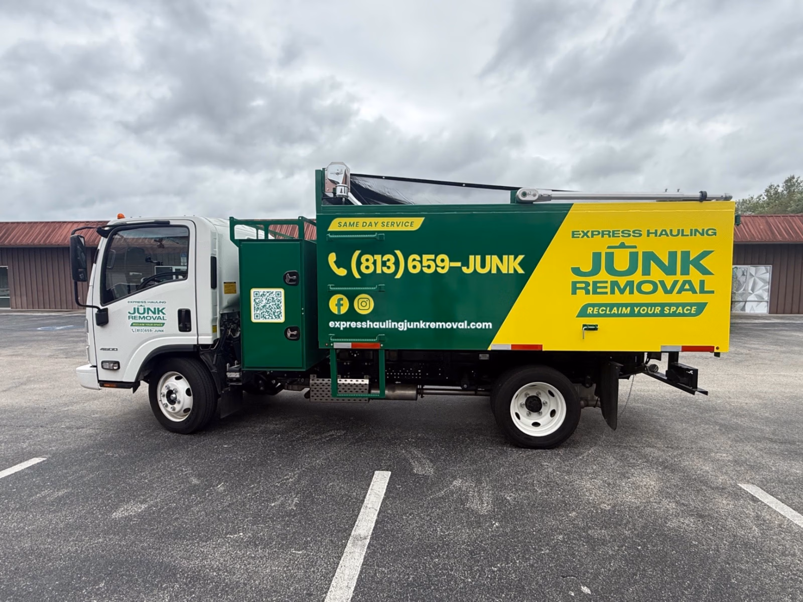 Express Hauling Junk Removal vehicle wrap in Zephyrhills, FL