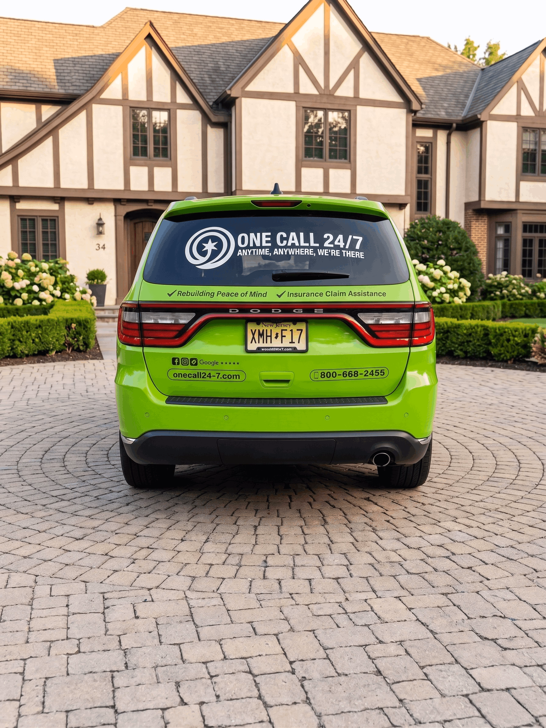 One Call 24/7 vehicle wrap in Irvington, NJ