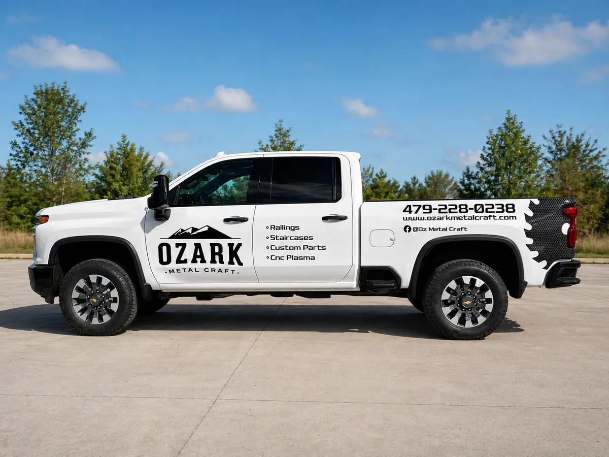 Spot graphics on a Chevrolet Silverado truck in Northwest Arkansas, AR