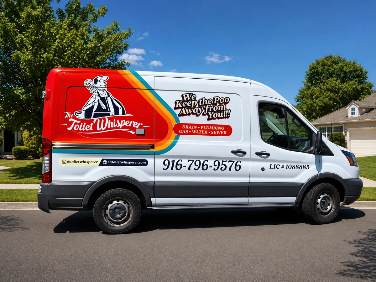 Partial wrap on a Ford Transit van in Davis, CA