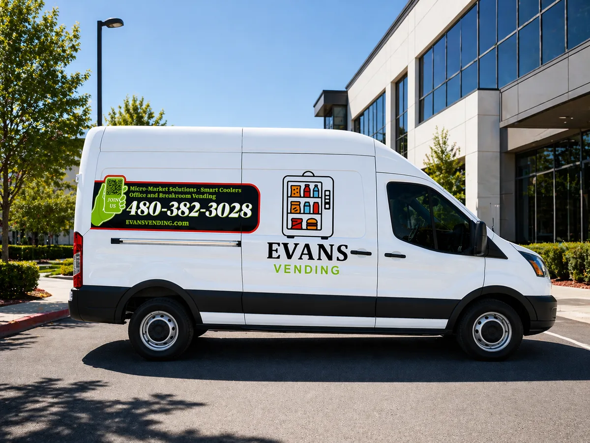Spot graphics on a Ford Transit van in Chandler, AZ
