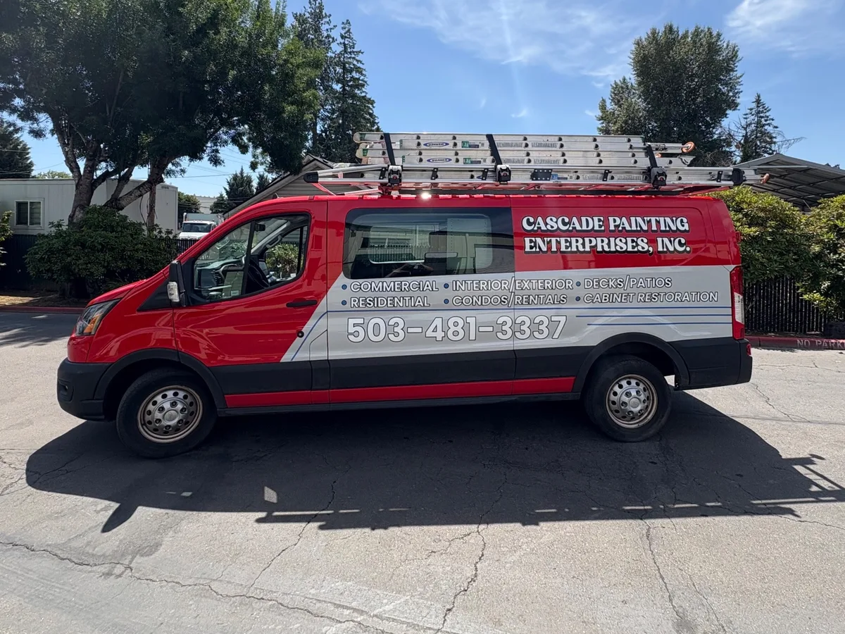 Partial wrap on a Ford Transit van in Beaverton, OR