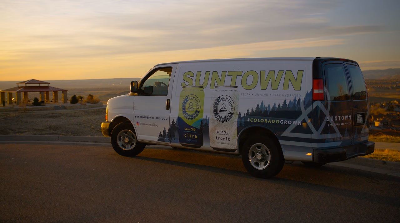 Suntown Sparkling vehicle wrap in Denver, CO