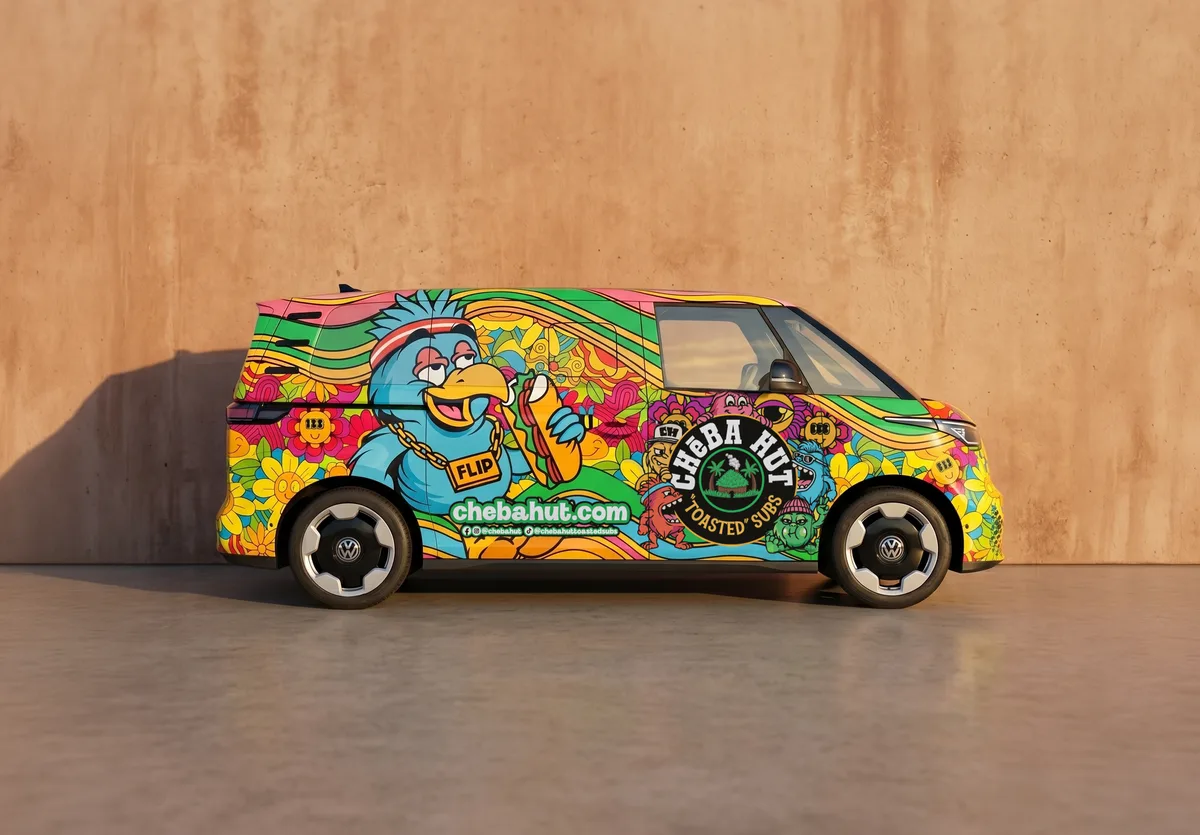 Full wrap on a Volkswagen ID. Buzz van in Milwaukee, WI