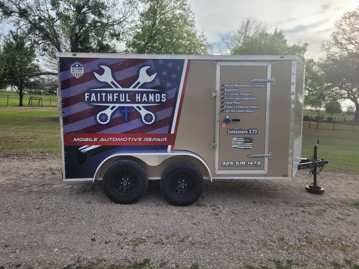 Partial wrap on a trailer in San Angelo, TX