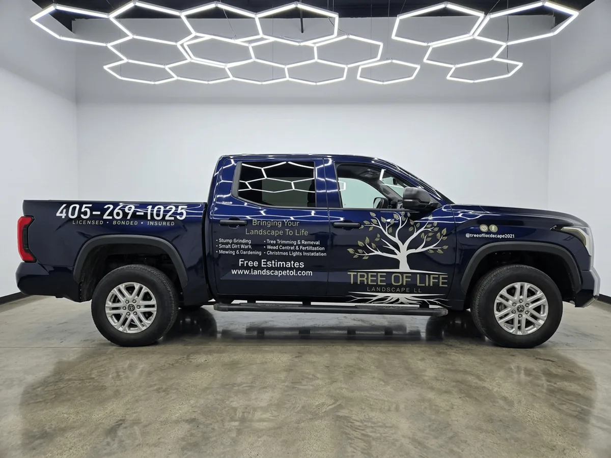 Spot graphics on a Toyota Tundra truck in Oklahoma City, OK