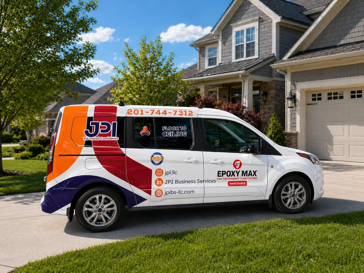 Spot graphics on a Ford Transit Connect van in Windham, NH