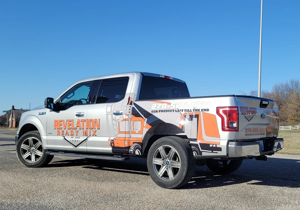 Spot graphics on a Ford F-150 truck in Morgantown, KY