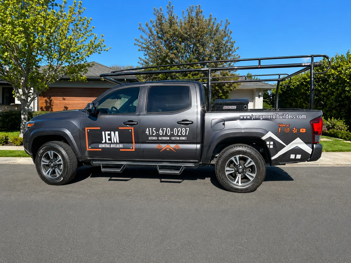 Spot graphics on a Toyota Tacoma truck in Oakland, CA