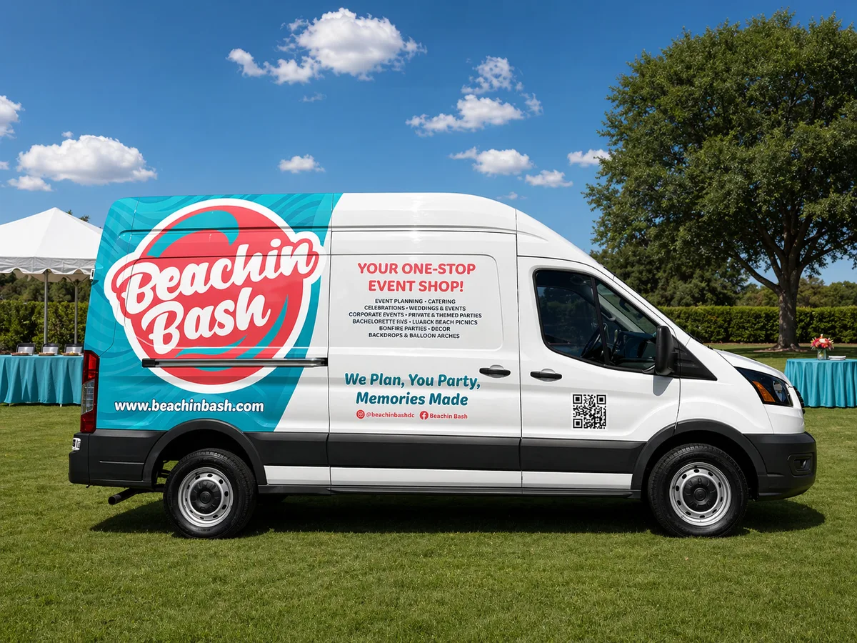 Partial wrap on a Ford Transit van in Rehoboth Beach, DE