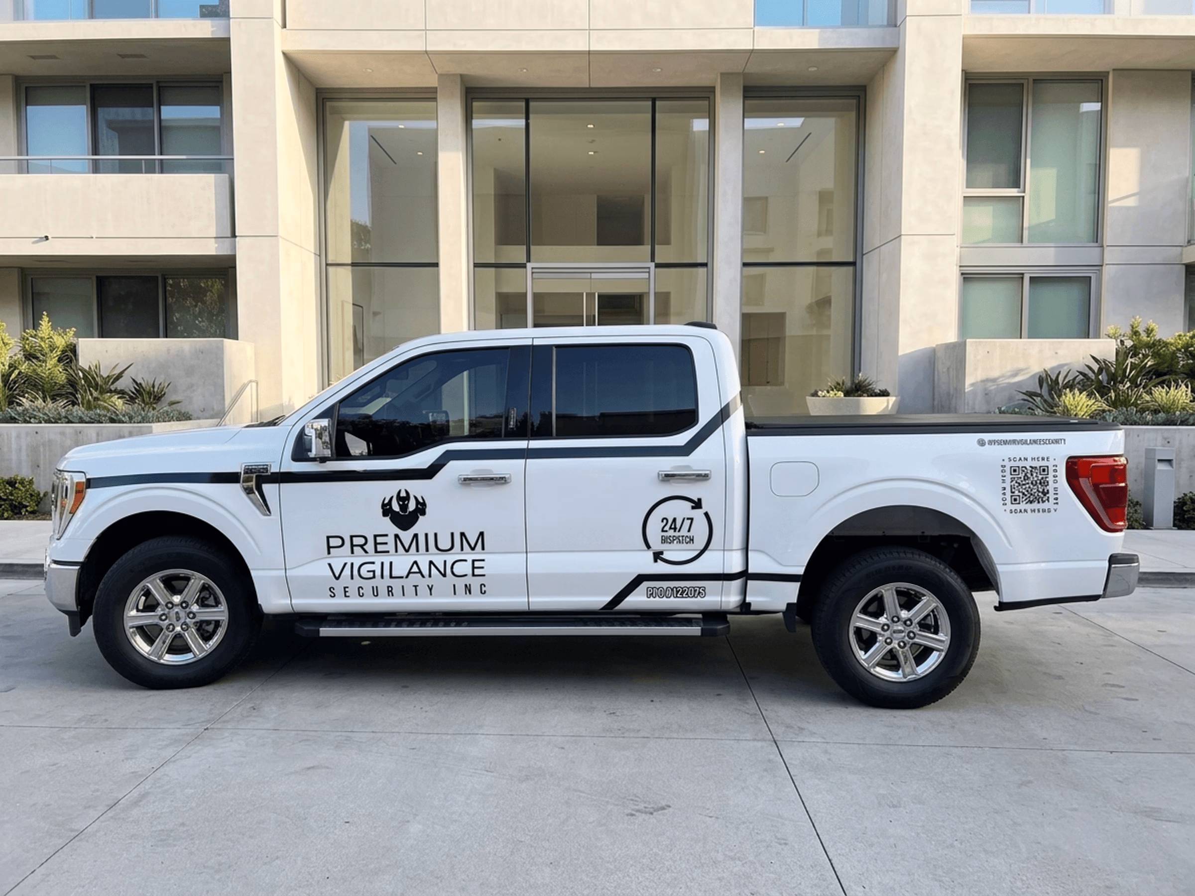 Premium Vigilance Security Inc. vehicle wrap in Los Angeles, CA