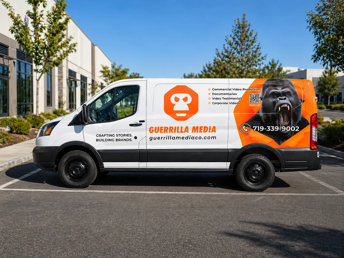 Partial wrap on a Ford Transit van in Colorado Springs, CO