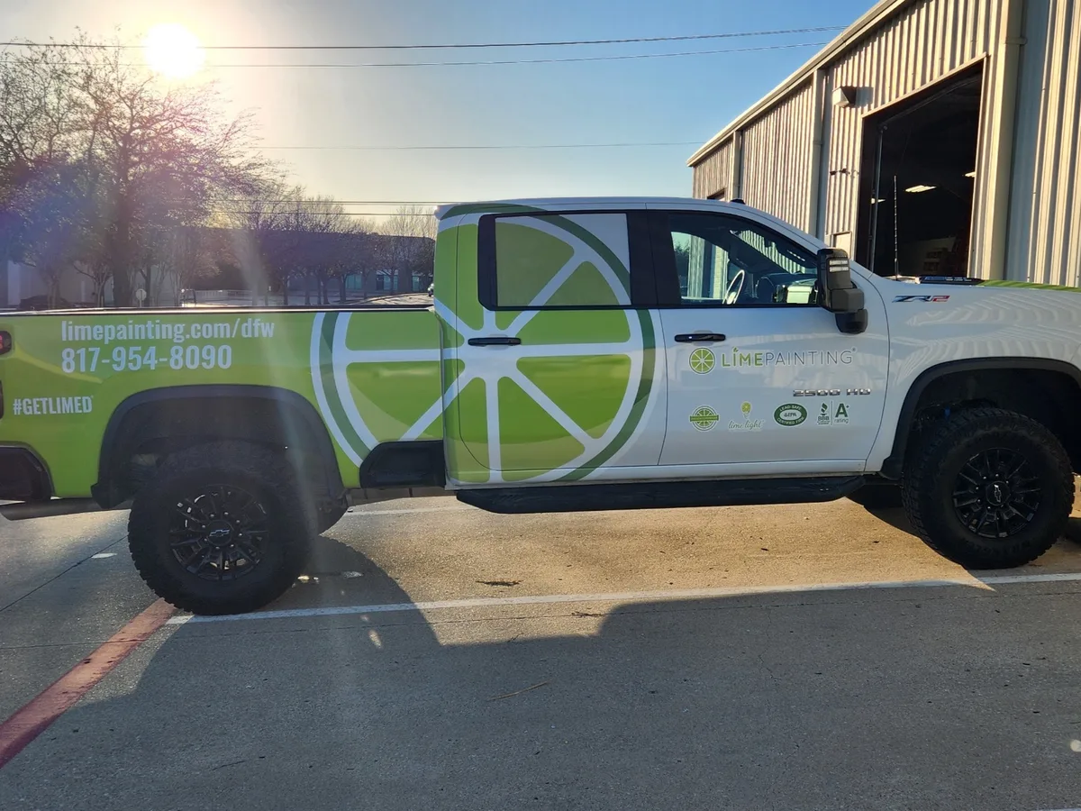 Partial wrap on a truck in Fort Worth, TX