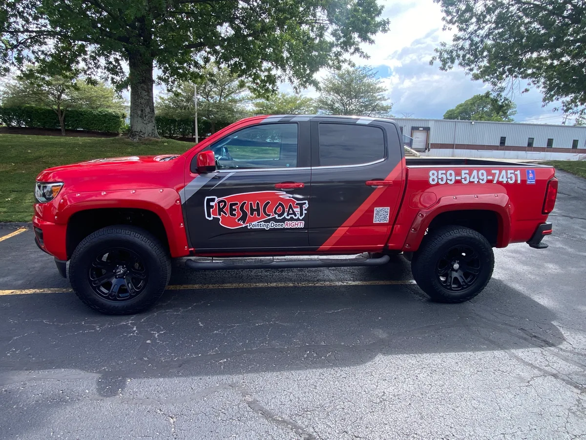 Partial wrap on a Chevrolet Colorado truck in Lexington, KY