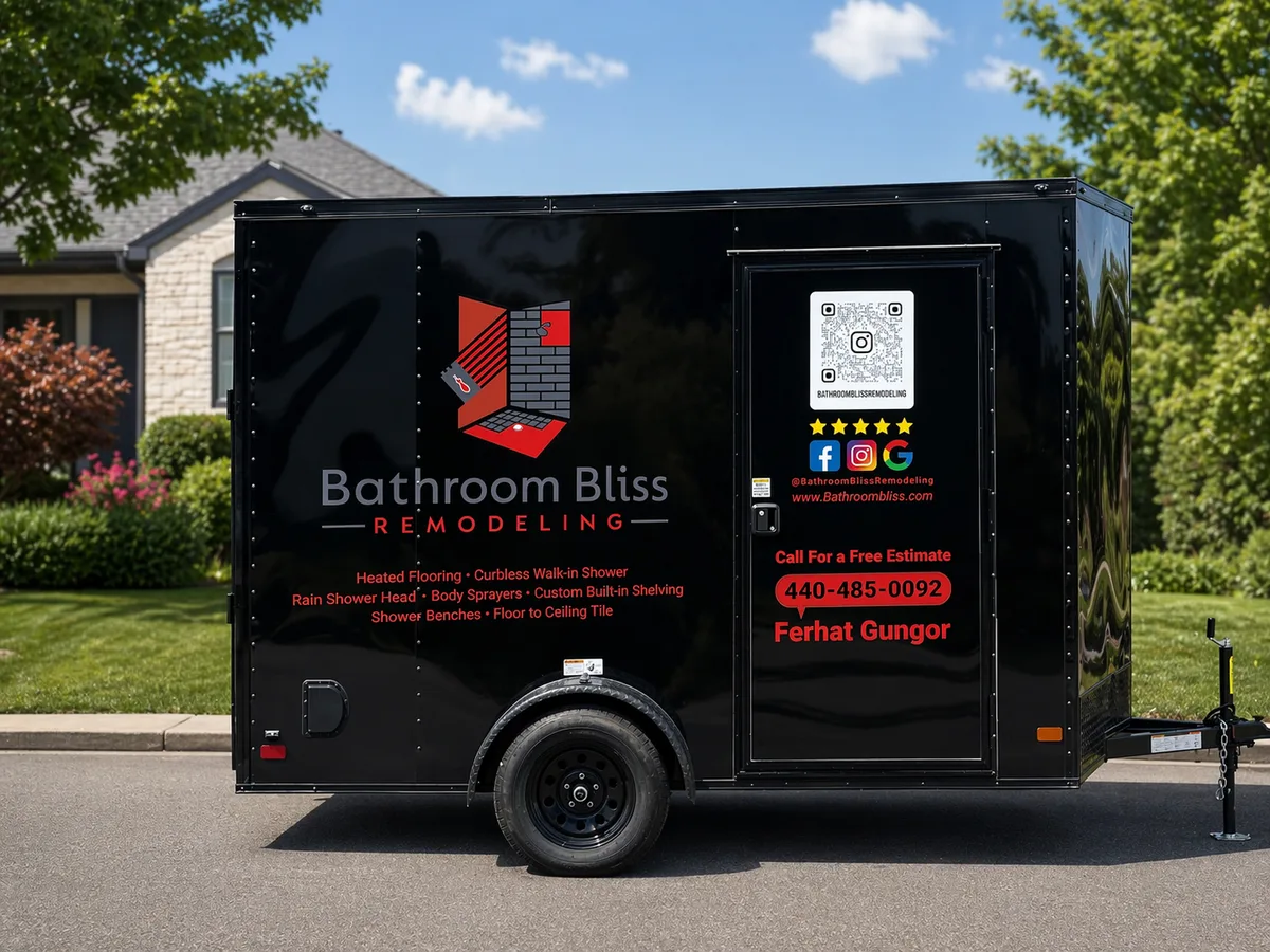 Spot graphics on a trailer in Cleveland, OH