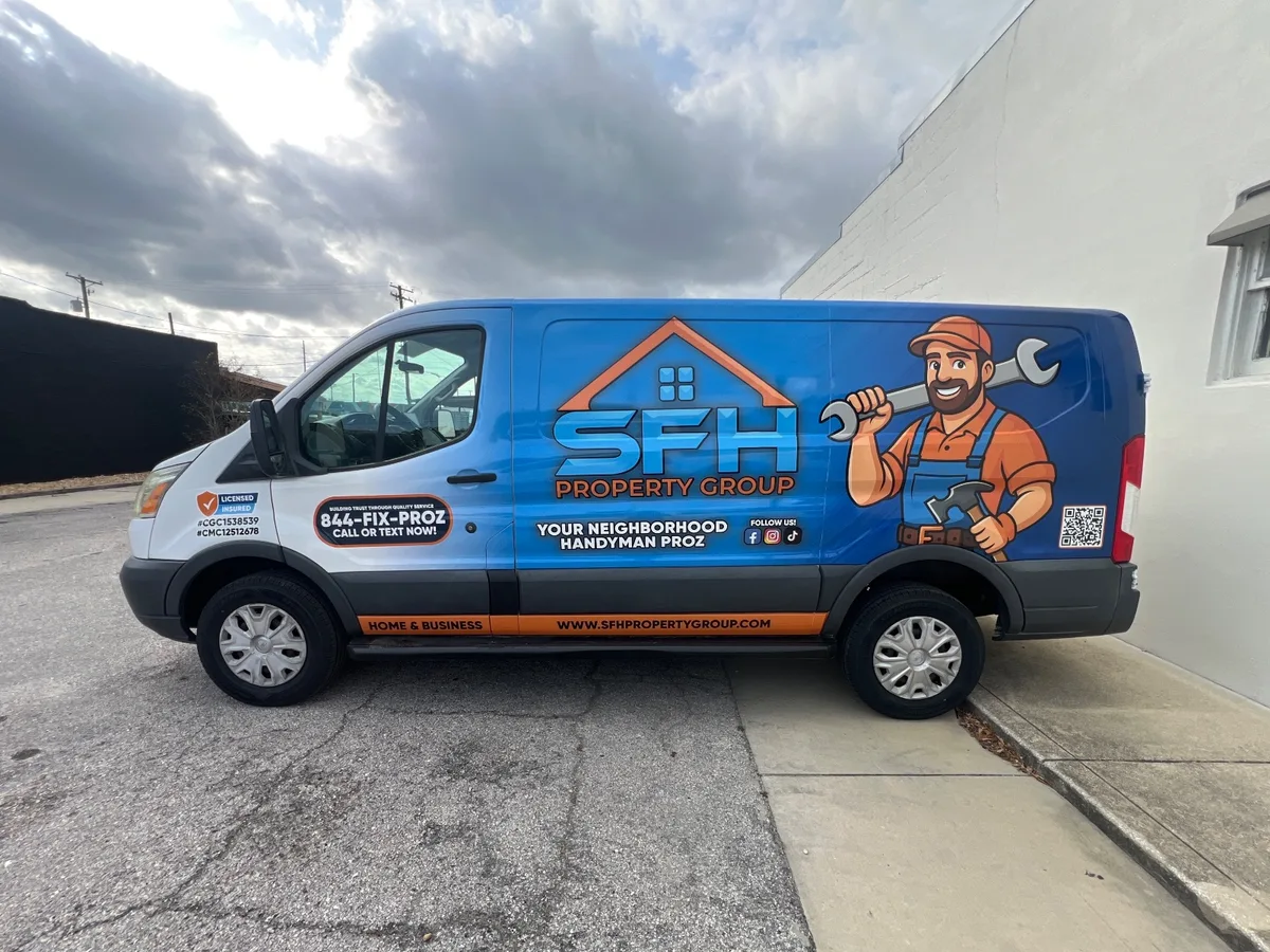 Partial wrap on a Ford Transit van in Fort Lauderdale, FL