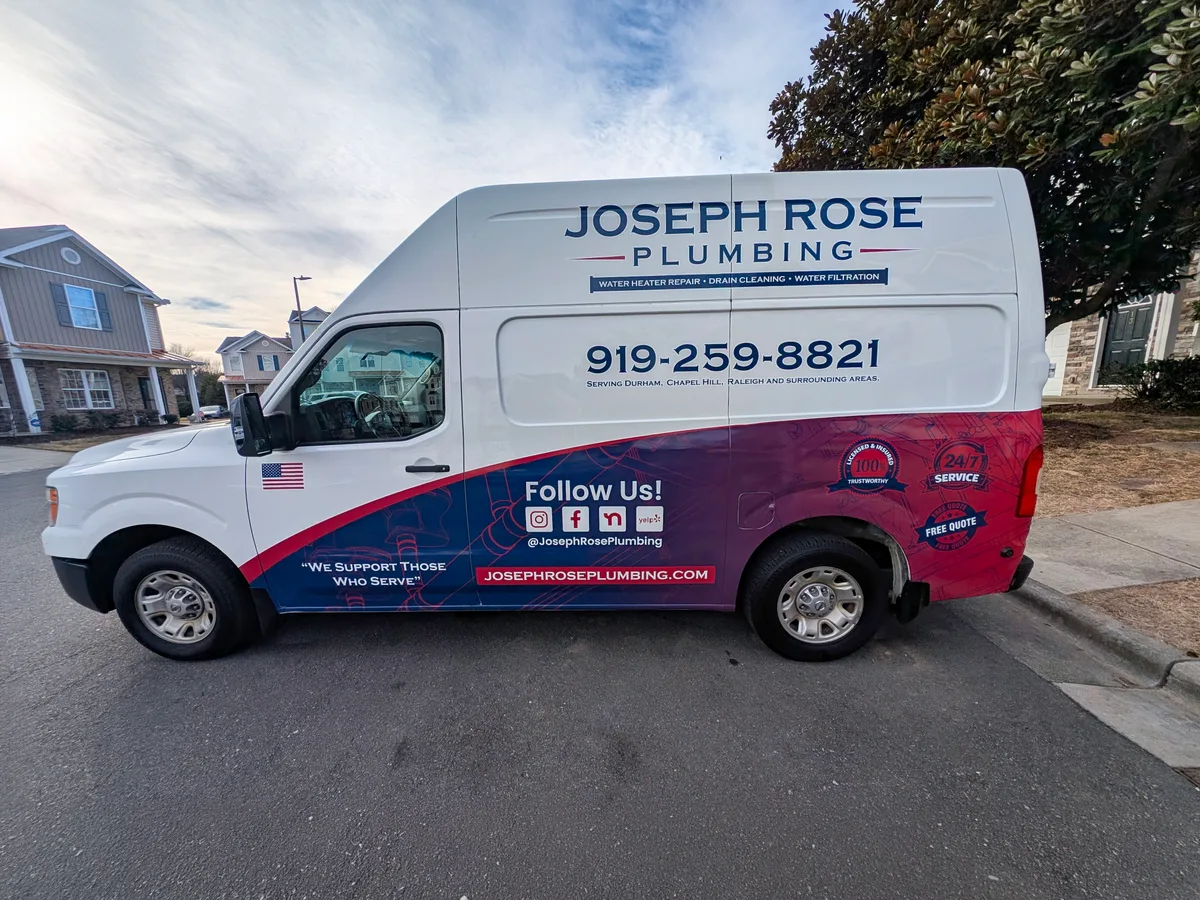 Partial wrap on a Nissan NV Cargo Van in Durham, NC