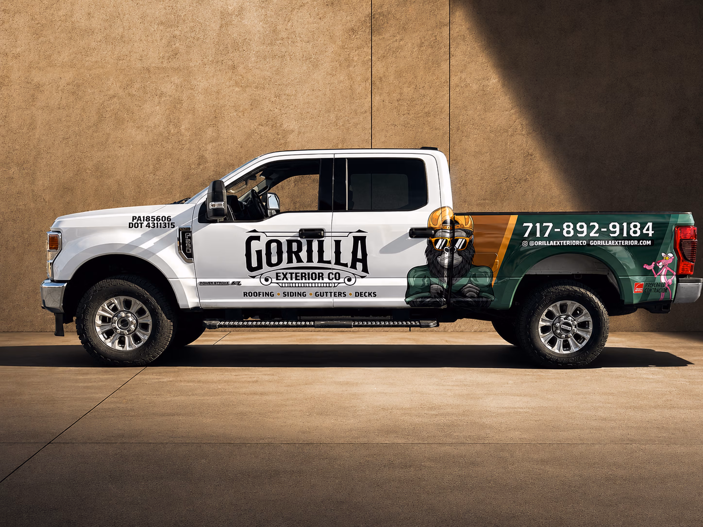 Gorilla Exterior Co vehicle wrap in Denver, PA