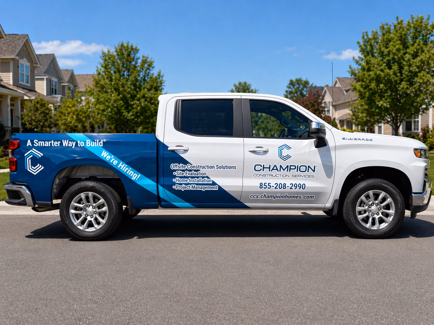 Champion Construction Services vehicle wrap in Williamsport, PA