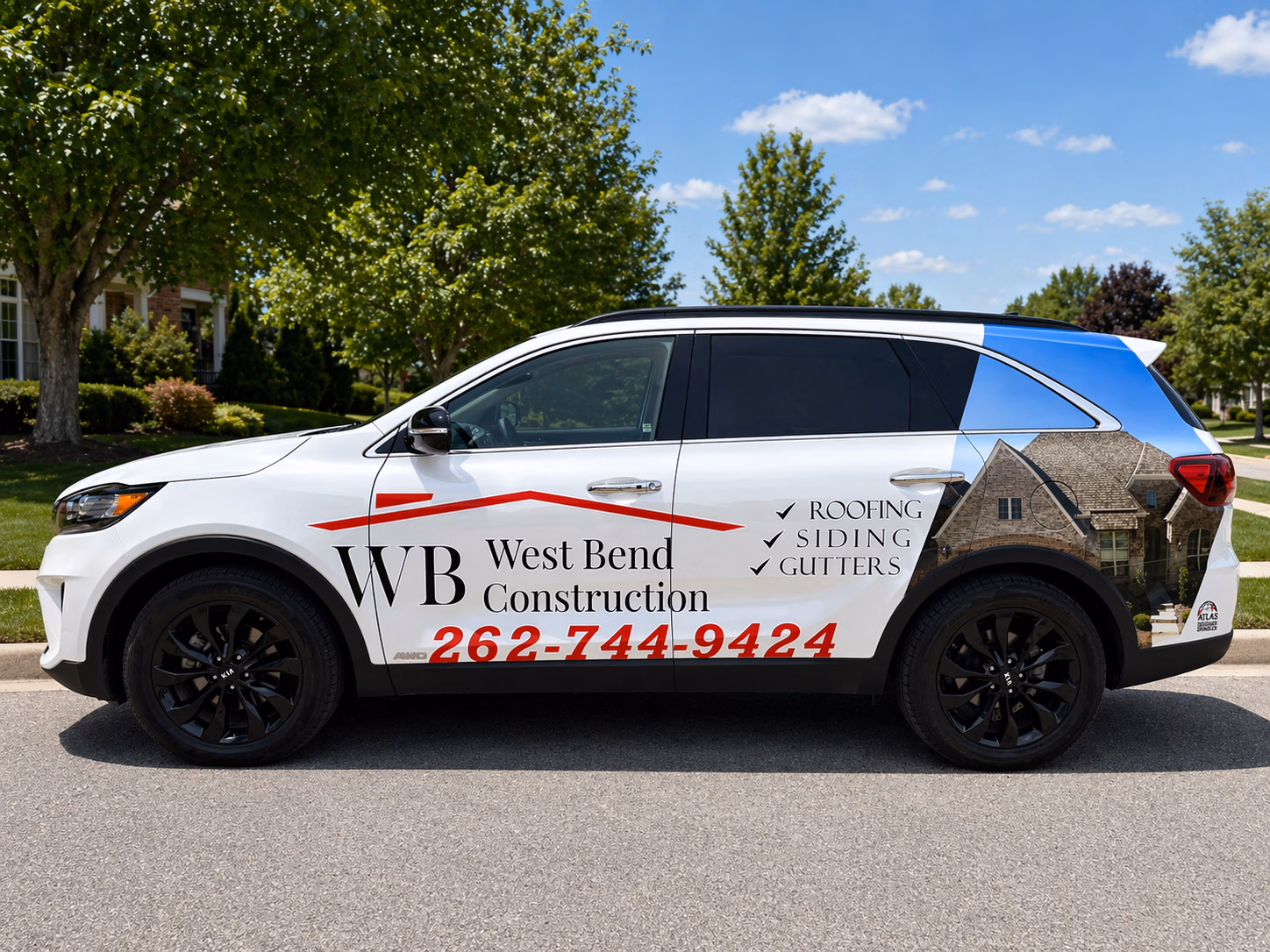 West Bend Construction vehicle wrap in West Bend, WI