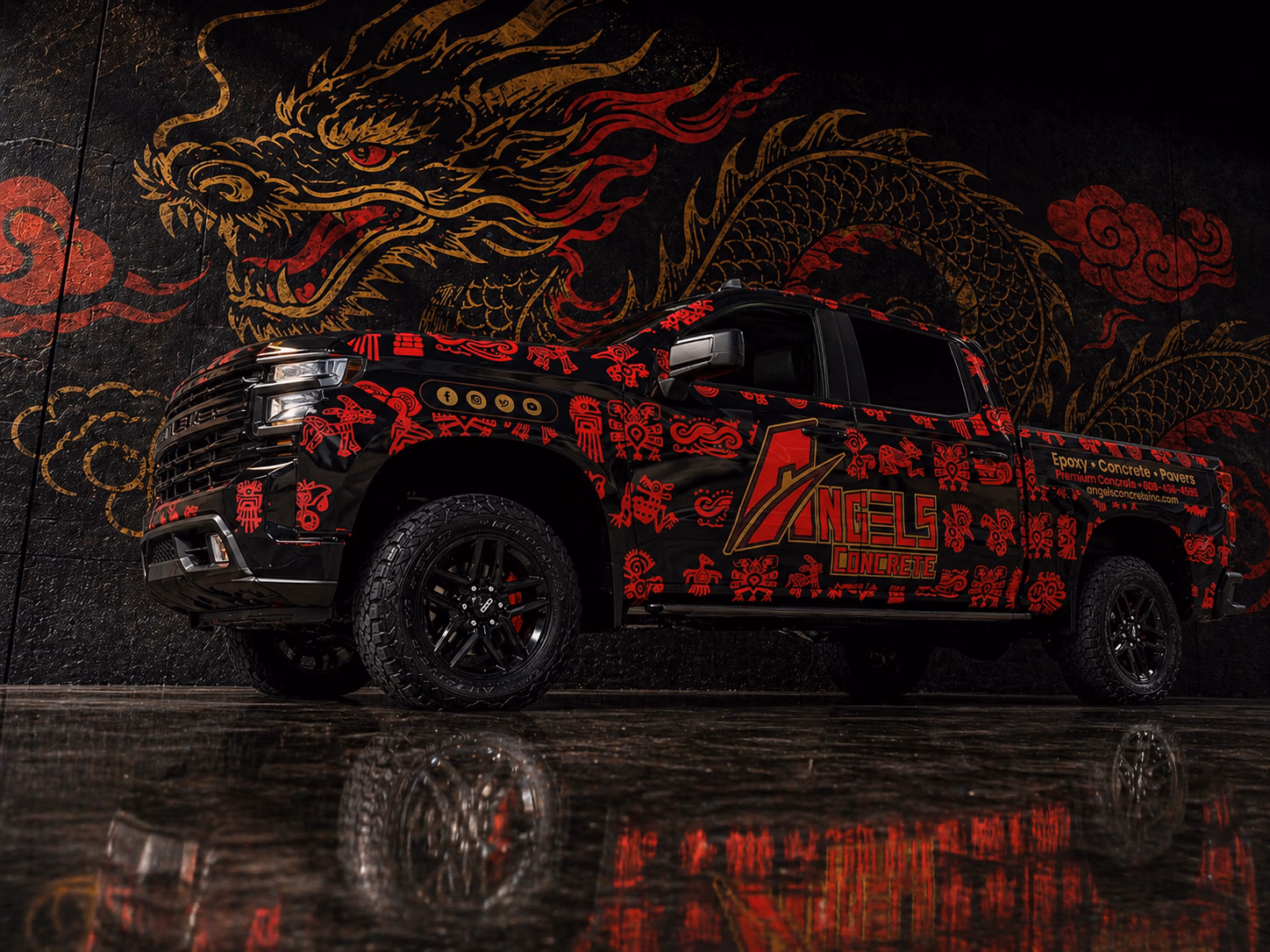 Angels Concrete vehicle wrap in Madison, WI