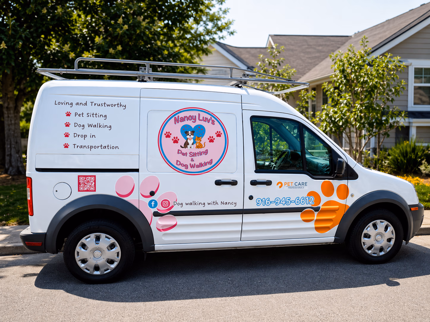 Nancy Luv's Pet Sitting & Dog Walking vehicle wrap in Rocklin, CA