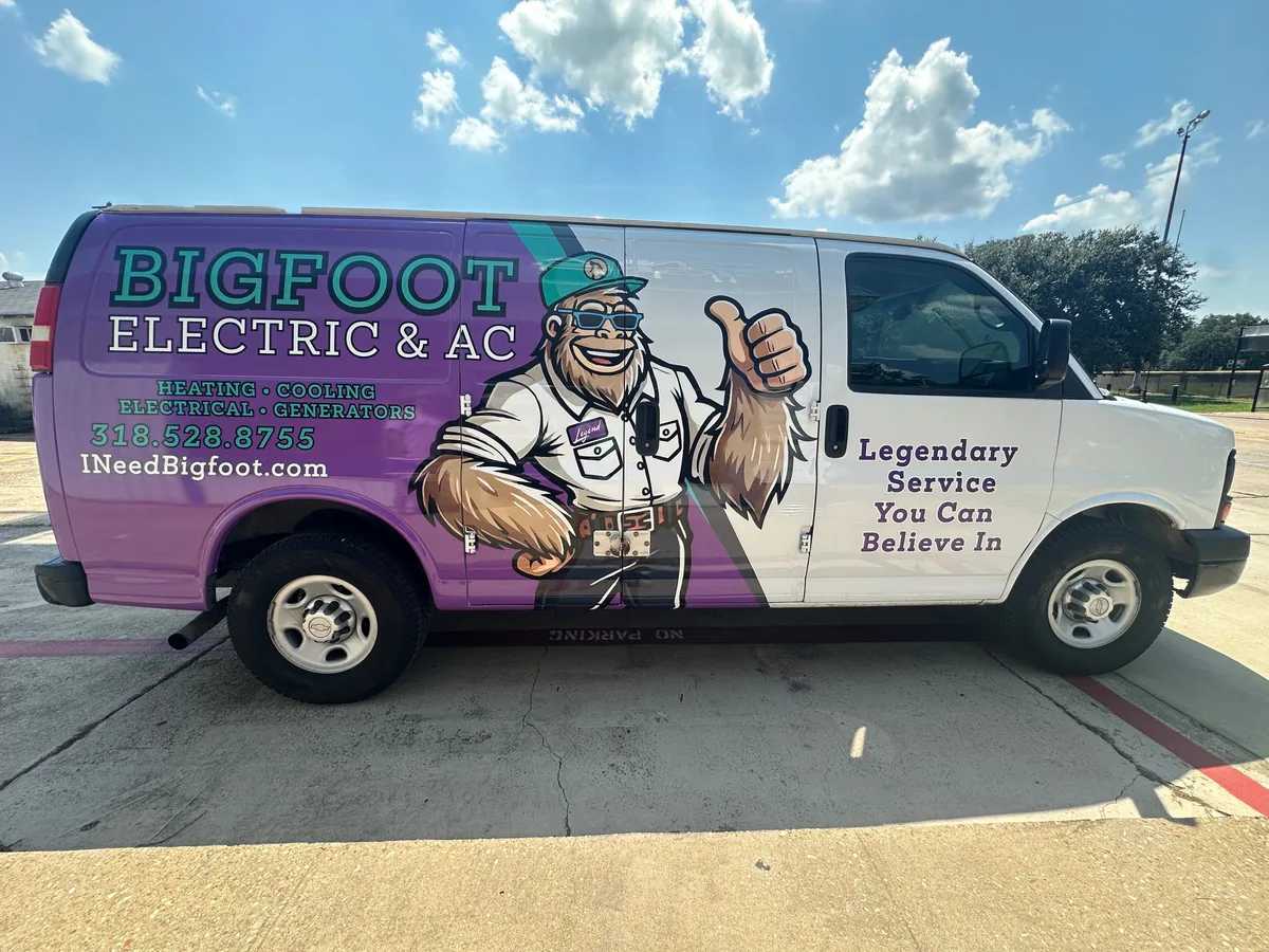Partial wrap on a Chevrolet Express van in Alexandria, LA