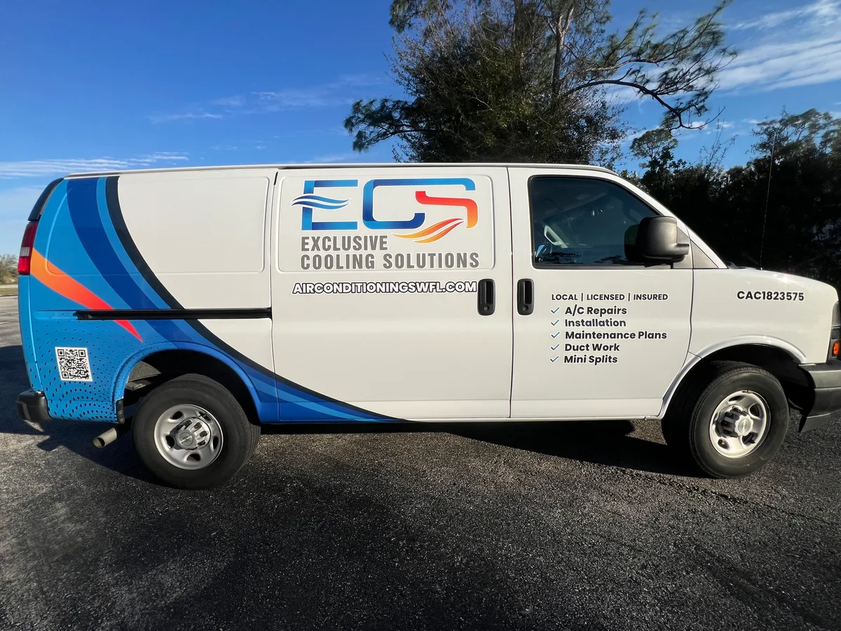 Partial wrap on a Chevrolet Express van in Cape Coral, FL