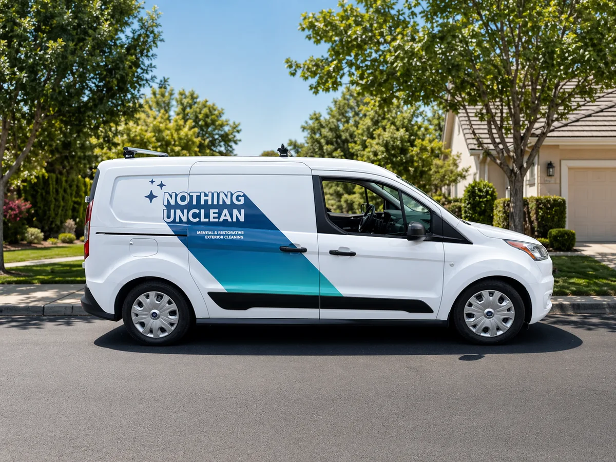 Spot graphics on a Ford Transit Connect van in San Francisco, CA