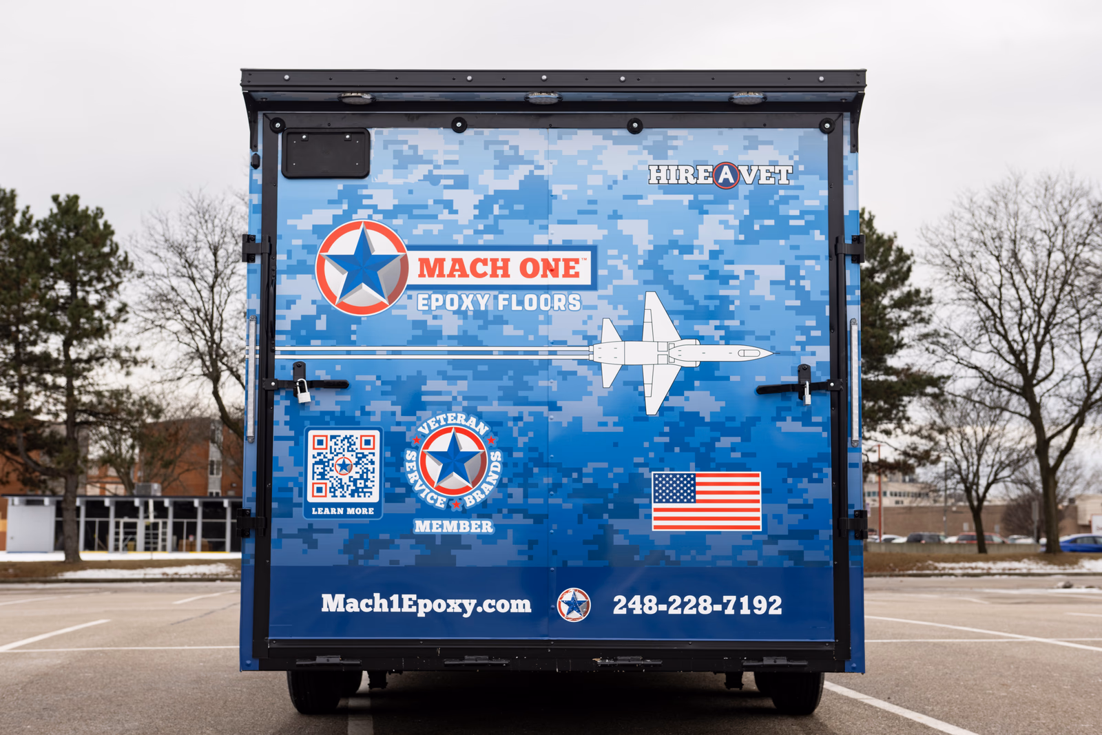 Mach One Epoxy Floors vehicle wrap in Oakland County, MI
